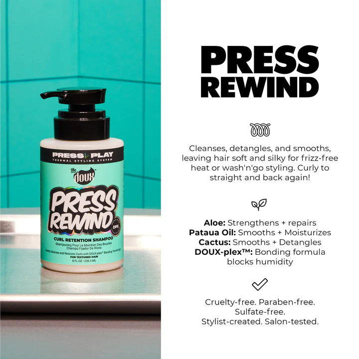 The Doux Press Rewind Curl Retention Shampoo
