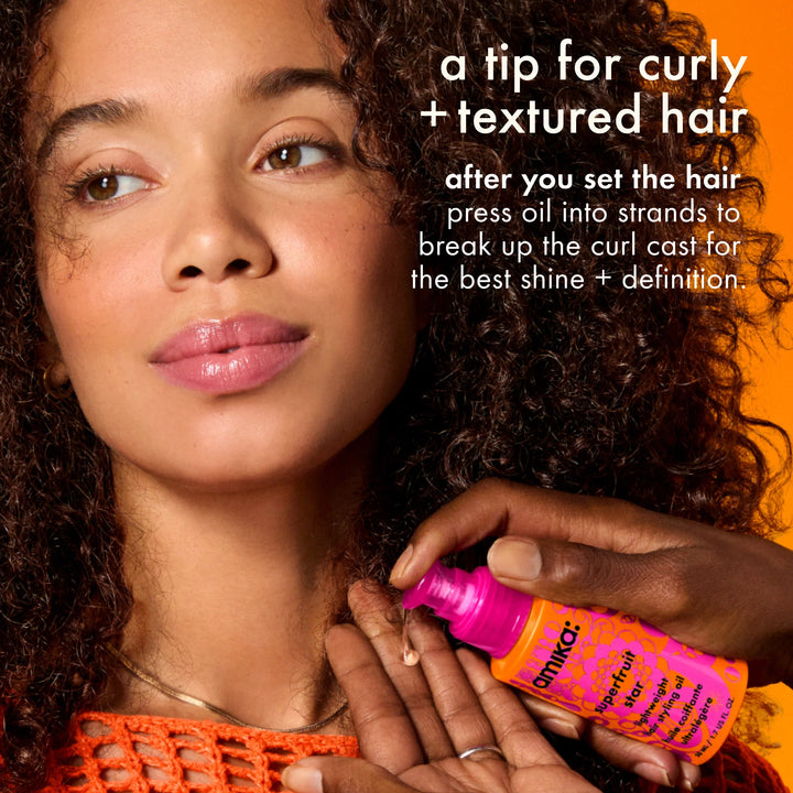 Amika Superfruit Star Lightweight Hair Styling + Heat Defense Oil