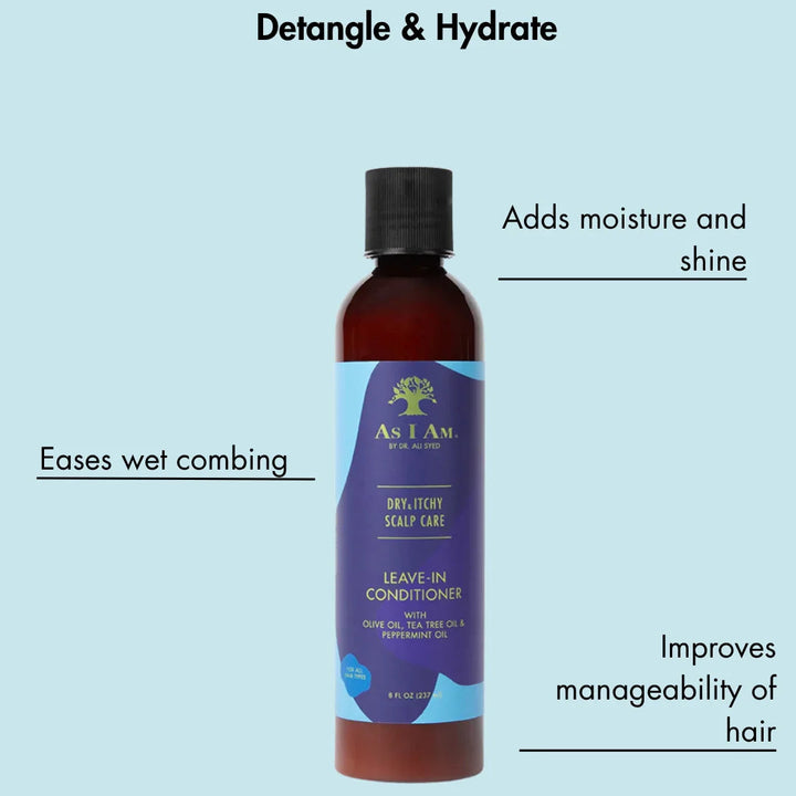 As I Am Dry & Itchy Scalp Care Olive & Tea Tree Oil Leave-In Conditioner