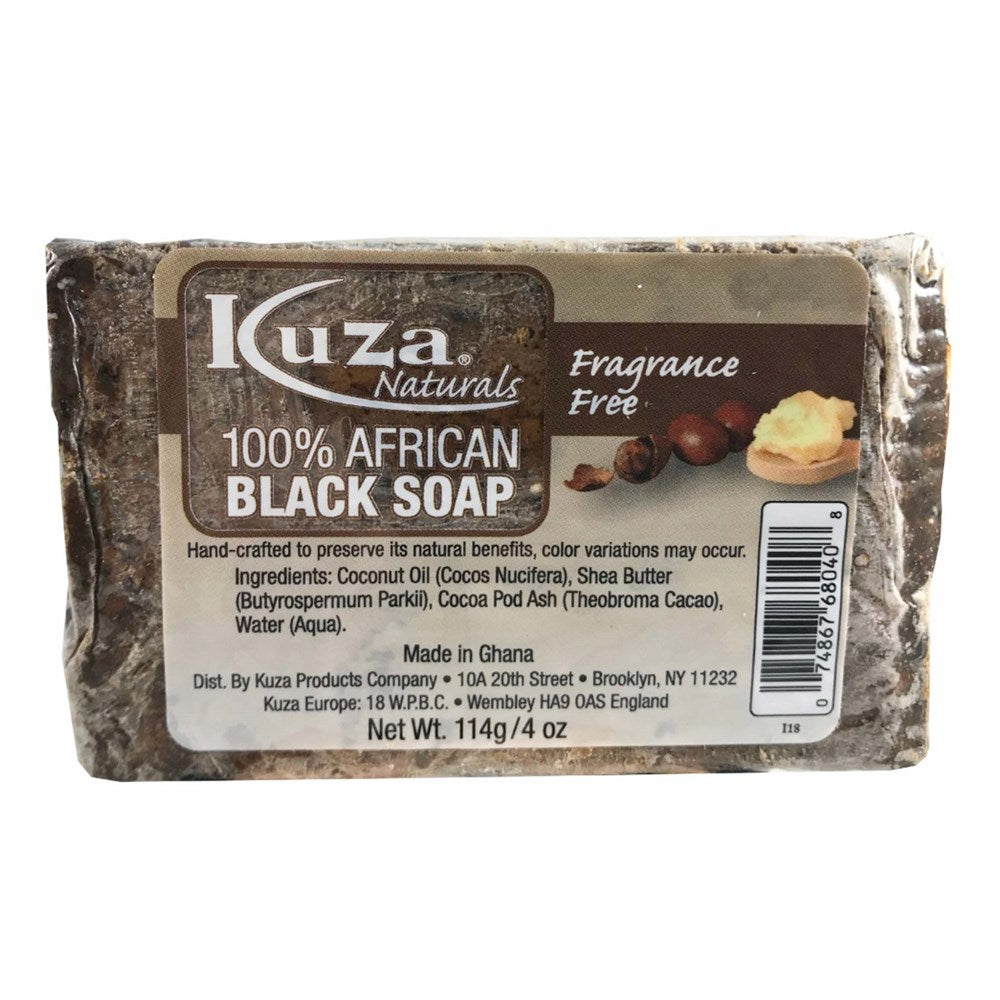 KUZA 100% African Black Soap (fragrance free)