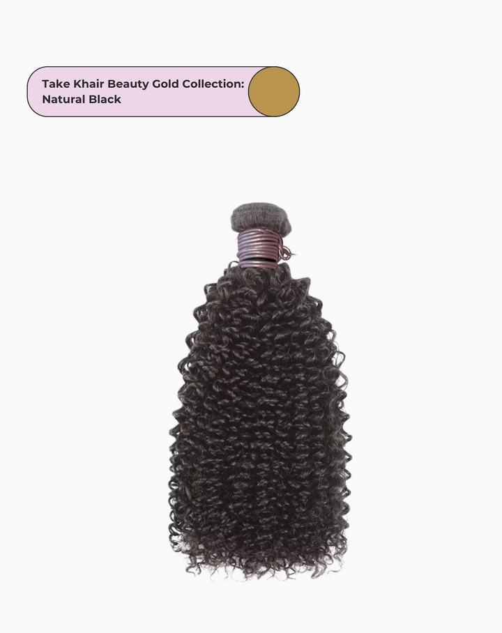 Take Khair Beauty Gold Collection 100% Human Hair Bundle - Kinky Curly