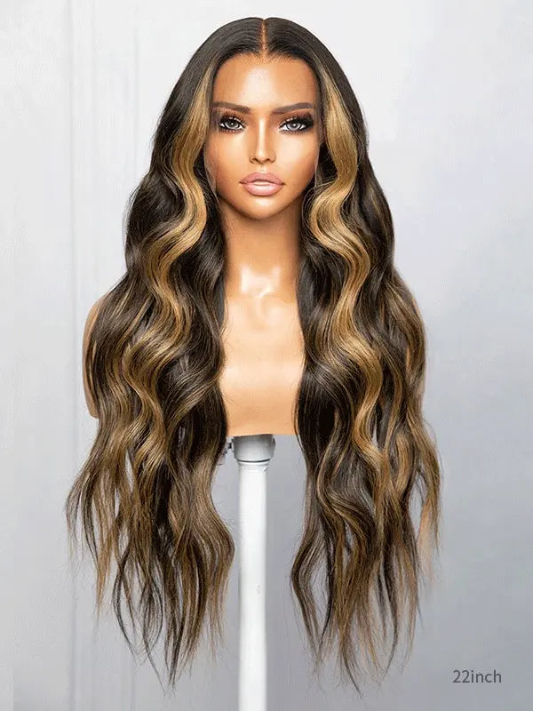 Izzie Lace Front Human Hair Wig Middle Parting Waves